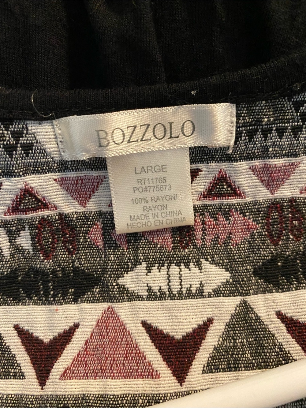 Bozzolo Black Tank with Geometric Accent Pocket - Picture 3 of 3